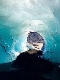 Scenic view of frozen sea against sky