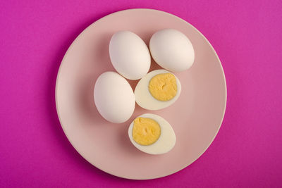 High angle view of breakfast on table