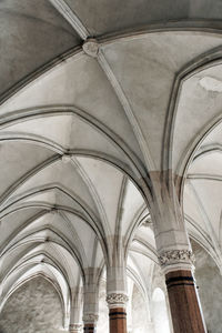 Low angle view of ornate ceiling in historic building