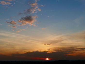 Low angle view of sky at sunset