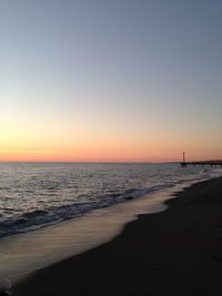 Scenic view of beach during sunset