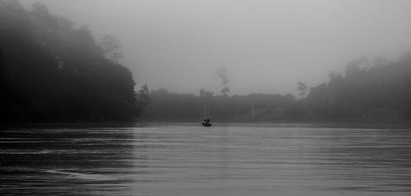 Boat sailing in sea