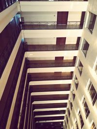 Low angle view of spiral staircase in building