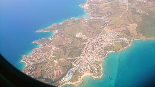 Aerial view of sea against sky