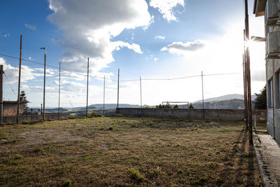 Scenic view of land against sky