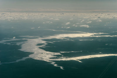 High angle view of beach against sky