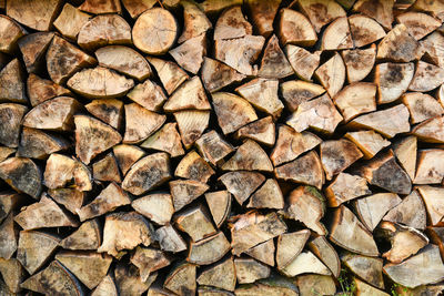 Full frame shot of logs