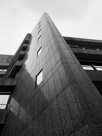 Low angle view of modern building against clear sky