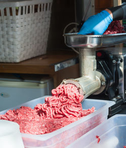 Meat in machine