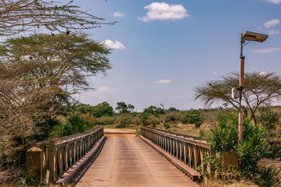 Bridge maasai mara river triangle national reserve park in narok county rift valley in kenya 