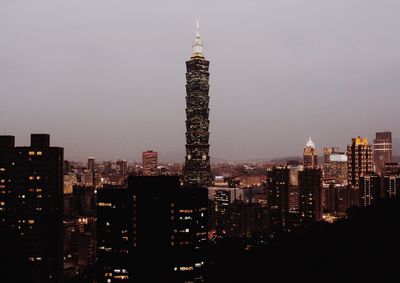 City skyline at night