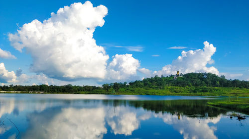 Panoramic view of lake against sky