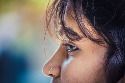 Close-up of a beautiful young woman