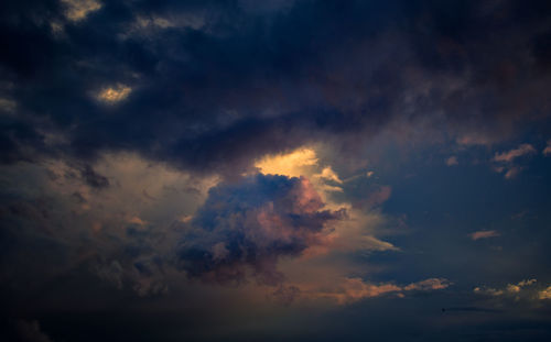 Low angle view of sky during sunset