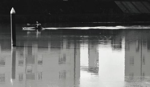 Reflection of built structure in water