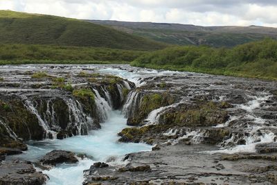 Scenic view of waterfall