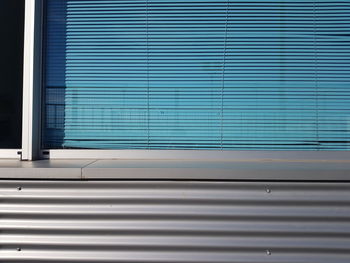 Corrugated metallic texture, blue blind, modern surface