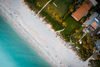 High angle view of swimming pool by sea