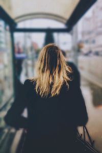 Rear view of young woman