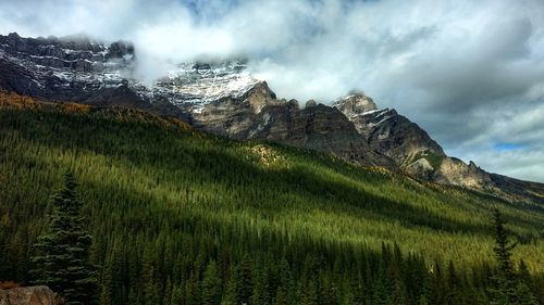 Scenic view of mountains against sky