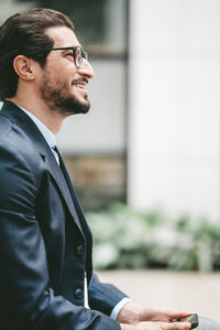 Young man looking away