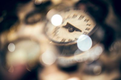 Close-up of illuminated clock