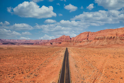 Route 89 highway northern arizona near vermillion cliffs. aerial view of colorado plateau landscape.