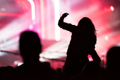 Silhouette people enjoying at music concert
