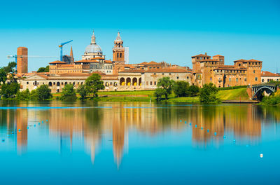 Reflection of buildings in water