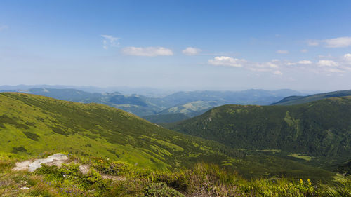 Scenic view of mountains against sky