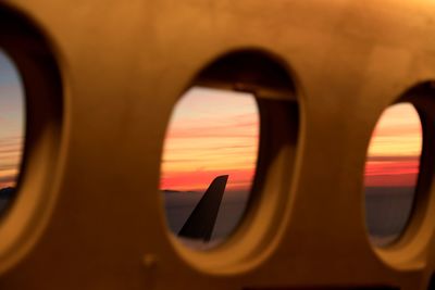 Close-up of airplane window