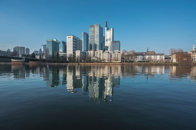 Reflection of buildings in water