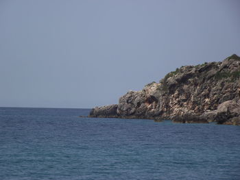 Scenic view of sea and clear sky