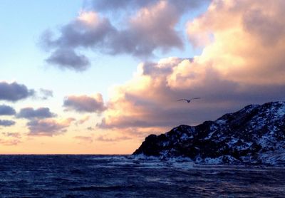 Scenic view of sea during sunset