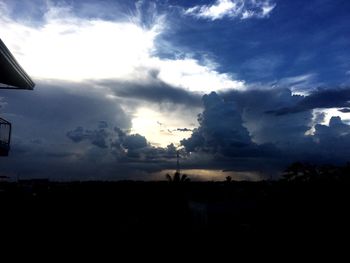 Silhouette landscape against sky during sunset