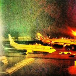 View of illuminated building at night