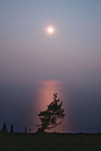 Scenic view of sea against sky at sunset