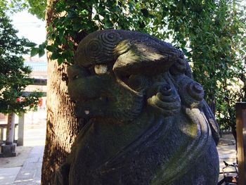 Close-up of statue of tree