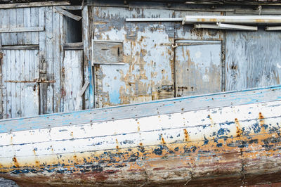 Full frame shot of rusty abandoned car