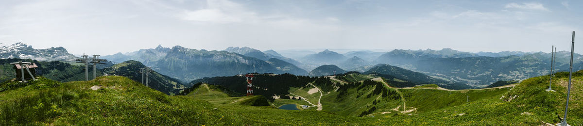 Panoramic view of mountains against sky