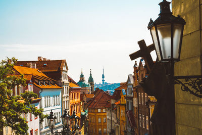 Low angle view of buildings in city
