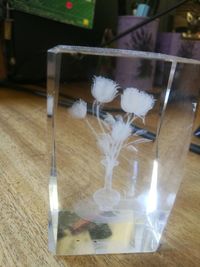 Close-up of wine glass on table