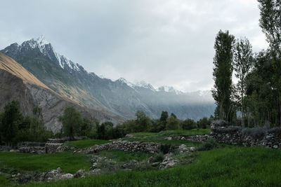 Scenic view of mountains against sky