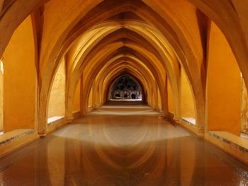 Interior of illuminated tunnel