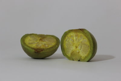 Close-up of apple against white background