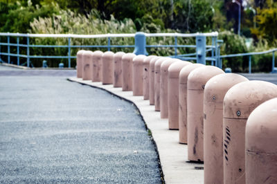 Bollards by road