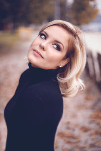 Close-up of beautiful young woman