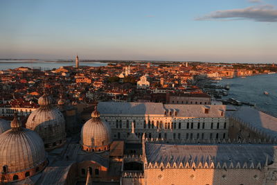 View from campanile on palazzo ducale and city and san marco