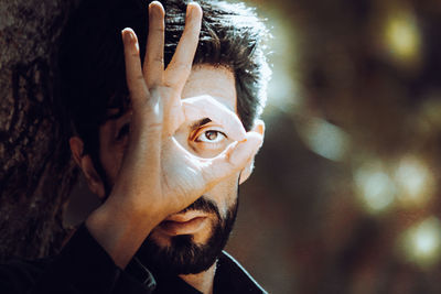 Close-up portrait of young man