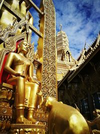 Low angle view of buddha statue